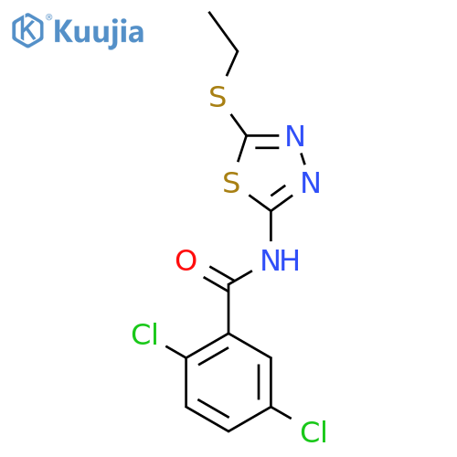 2,5-dichloro-N-5-(ethylsulfanyl)-1,3,4-thiadiazol-2-ylbenzamide structure