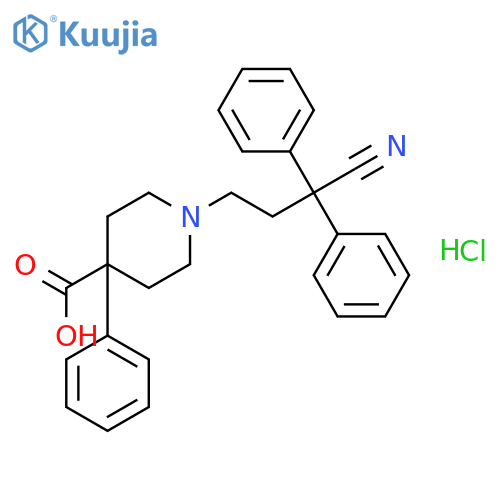 4-Piperidinecarboxylicacid, 1-(3-cyano-3,3-diphenylpropyl)-4-phenyl-, hydrochloride (1:1) structure