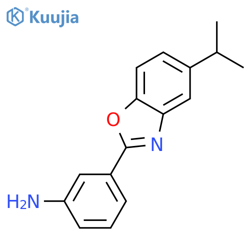 3-5-(Propan-2-yl)-1,3-benzoxazol-2-ylaniline structure