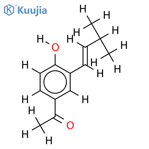 3-(isopent-2-enyl)-4-hydroxyacetophenone structure