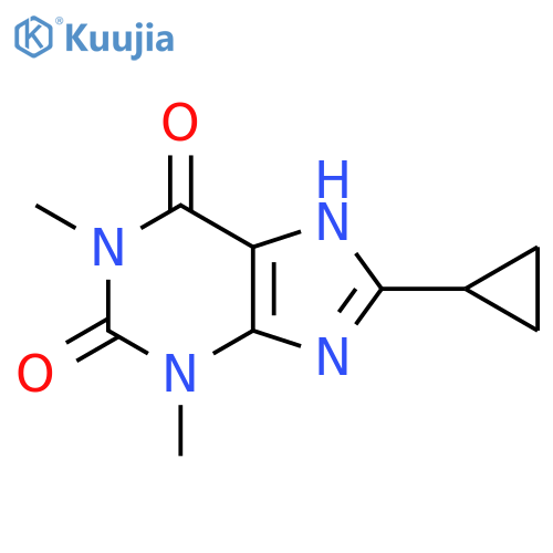 1H-Purine-2,6-dione,8-cyclopropyl-3,9-dihydro-1,3-dimethyl- structure