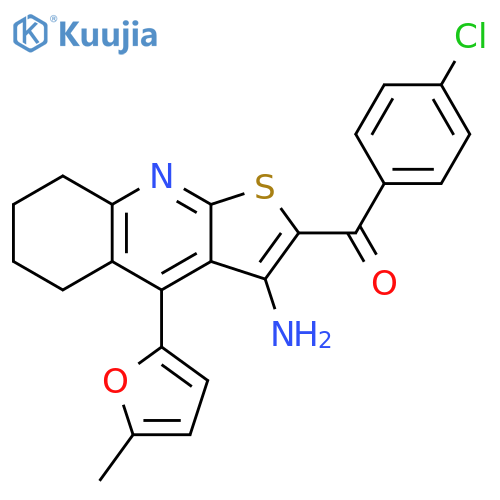 2-(4-chlorobenzoyl)-4-(5-methylfuran-2-yl)-5H,6H,7H,8H-thieno2,3-bquinolin-3-amine structure