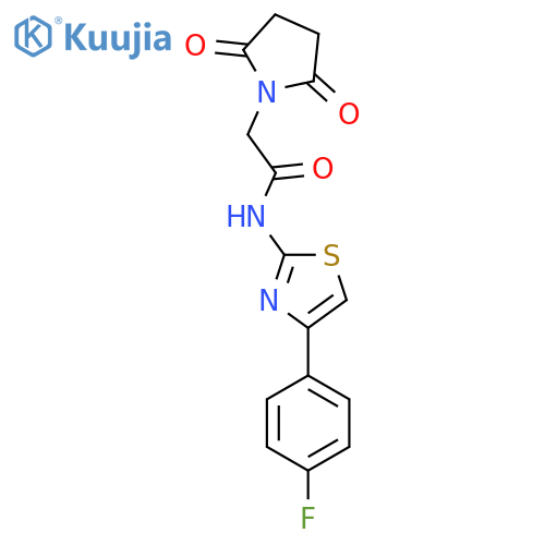 2-(2,5-dioxopyrrolidin-1-yl)-N-4-(4-fluorophenyl)-1,3-thiazol-2-ylacetamide structure
