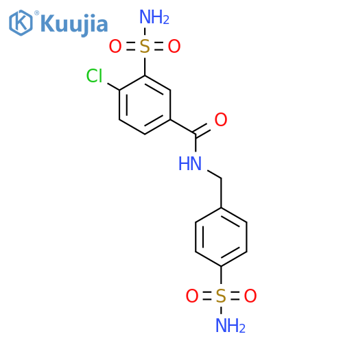 4-chloro-3-sulfamoyl-N-(4-sulfamoylphenyl)methylbenzamide structure
