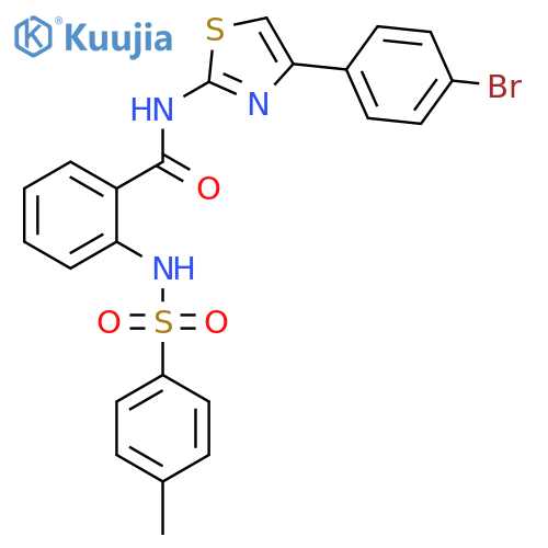 N-4-(4-bromophenyl)-1,3-thiazol-2-yl-2-(4-methylbenzenesulfonamido)benzamide structure