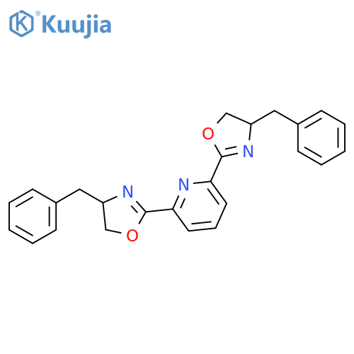 (4R)-4-benzyl-2-[6-[(4R)-4-benzyl-4,5-dihydrooxazol-2-yl]-2-pyridyl]-4,5-dihydrooxazole structure
