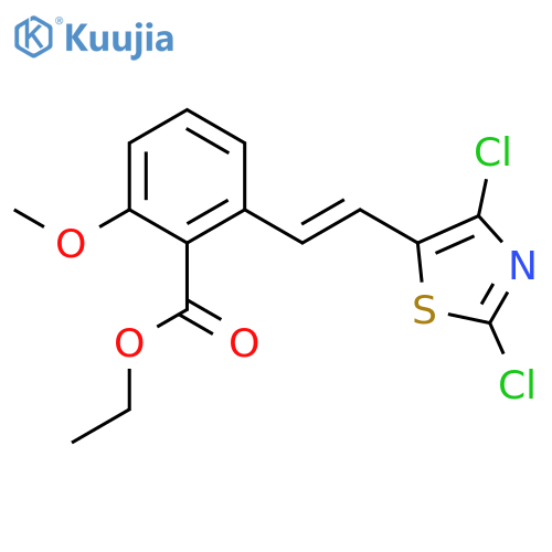 ethyl 2-[(E)-2-(2,4-dichlorothiazol-5-yl)vinyl]-6-methoxy-benzoate structure
