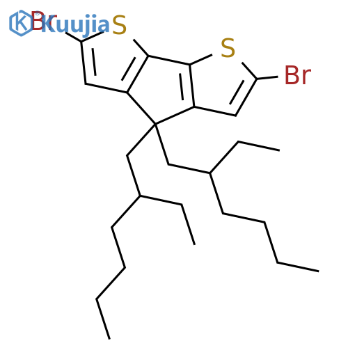 2,6-Dibromo-4,4-bis(2-ethylhexyl)-4H-cyclopenta[1,2-b:5,4-b']dithiophene structure