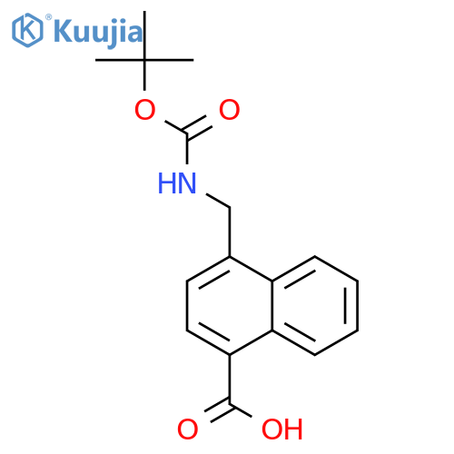 4-({(tert-butoxy)carbonylamino}methyl)naphthalene-1-carboxylic acid structure