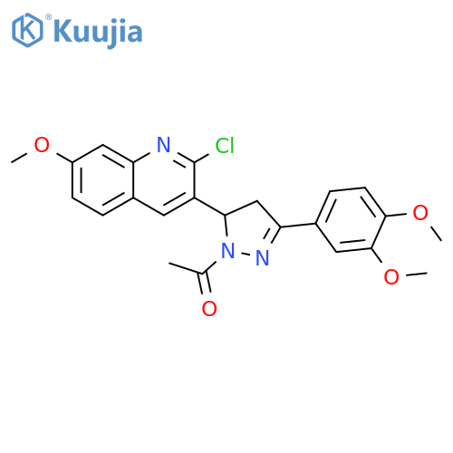 1-5-(2-chloro-7-methoxyquinolin-3-yl)-3-(3,4-dimethoxyphenyl)-4,5-dihydro-1H-pyrazol-1-ylethan-1-one structure