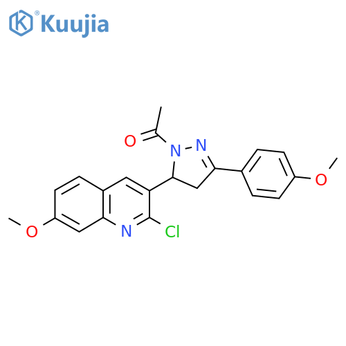 1-[5-(2-chloro-7-methoxyquinolin-3-yl)-3-(4-methoxyphenyl)-4,5-dihydro-1H-pyrazol-1-yl]ethan-1-one structure