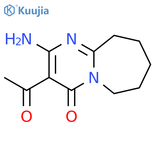 3-Acetyl-2-amino-7,8,9,10-tetrahydro-6H-pyrimido[1,2-a]azepin-4-one structure
