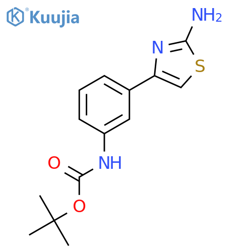 tert-butyl N-3-(2-amino-1,3-thiazol-4-yl)phenylcarbamate structure