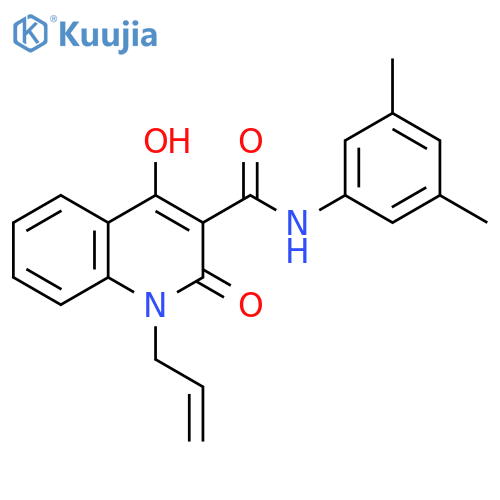 N-(3,5-dimethylphenyl)-4-hydroxy-2-oxo-1-(prop-2-en-1-yl)-1,2-dihydroquinoline-3-carboxamide structure