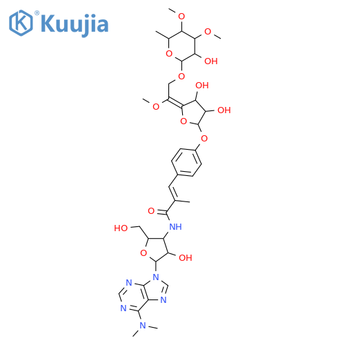 Adenosine,3'-deoxy-3'-[[(2E)-3-[4-[[(4Z)-6-O-(6-deoxy-3,4-di-O-methyl-a-D-mannopyranosyl)-5-O-methyl-b-D-threo-hex-4-enofuranosyl]oxy]phenyl]-2-methyl-1-oxo-2-propenyl]amino]-N,N-dimethyl-(9CI) structure