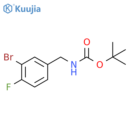 Carbamic acid,[(3-bromo-4-fluorophenyl)methyl]-, 1,1-dimethylethyl ester (9CI) structure