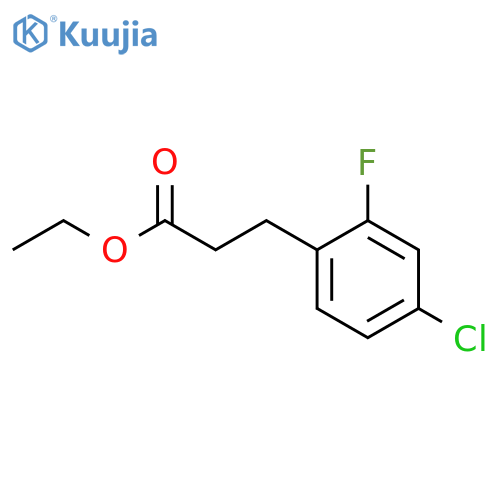 3-(4-chloro-2-fluoro-phenyl)-propionic acid ethyl ester structure