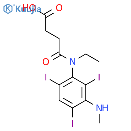 4-{ethyl[2,4,6-triiodo-3-(methylamino)phenyl]amino}-4-oxobutanoic acid structure