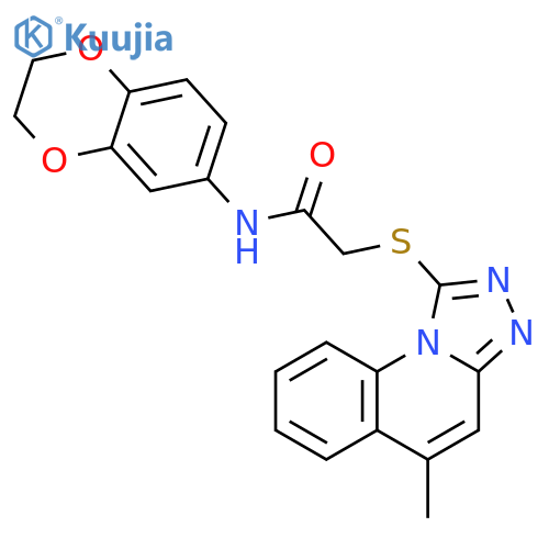 N-(2,3-dihydro-1,4-benzodioxin-6-yl)-2-({5-methyl-1,2,4triazolo4,3-aquinolin-1-yl}sulfanyl)acetamide structure