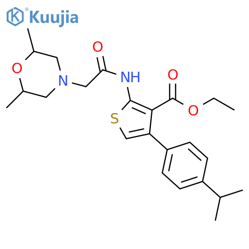 ethyl 2-2-(2,6-dimethylmorpholin-4-yl)acetamido-4-4-(propan-2-yl)phenylthiophene-3-carboxylate structure