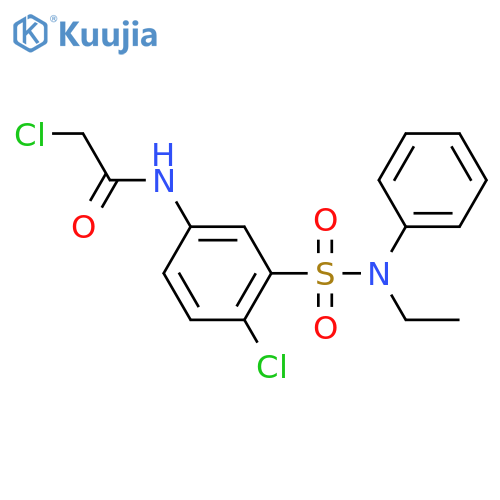 2-chloro-N-{4-chloro-3-ethyl(phenyl)sulfamoylphenyl}acetamide structure