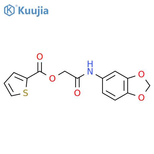 [(2H-1,3-benzodioxol-5-yl)carbamoyl]methyl thiophene-2-carboxylate structure