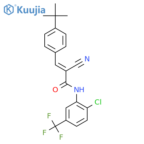 (E)-3-(4-tert-butylphenyl)-N-[2-chloro-5-(trifluoromethyl)phenyl]-2-cyanoprop-2-enamide structure
