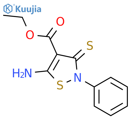 5-AMINO-2-PHENYL-3-THIOXO-2,3-DIHYDRO-ISOTHIAZOLE-4-CARBOXYLIC ACID ETHYL ESTER structure