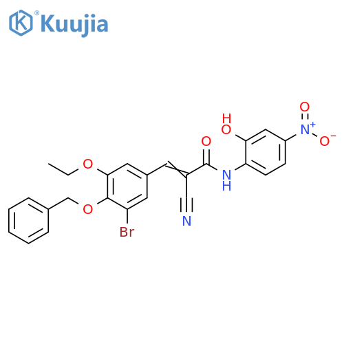 3-[3-Bromo-5-ethoxy-4-(phenylmethoxy)phenyl]-2-cyano-N-(2-hydroxy-4-nitrophenyl)-2-propenamide structure