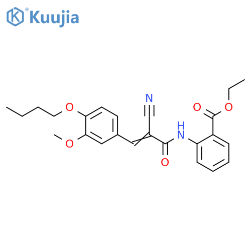 Ethyl 2-[[3-(4-butoxy-3-methoxyphenyl)-2-cyano-1-oxo-2-propen-1-yl]amino]benzoate structure