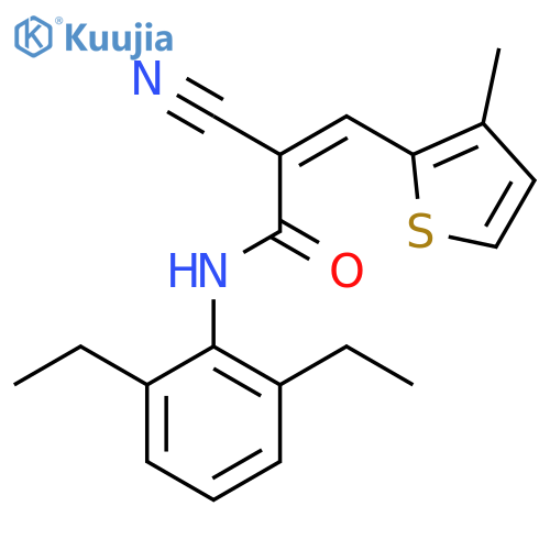 2-cyano-N-(2,6-diethylphenyl)-3-(3-methylthiophen-2-yl)prop-2-enamide structure
