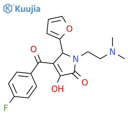 1-2-(dimethylamino)ethyl-4-(4-fluorobenzoyl)-5-(furan-2-yl)-3-hydroxy-2,5-dihydro-1H-pyrrol-2-one structure