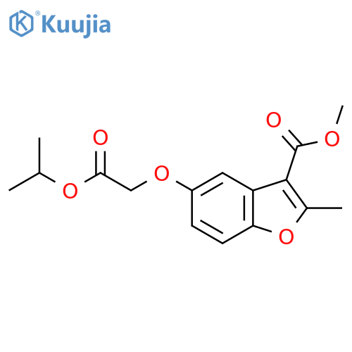 methyl 2-methyl-5-2-oxo-2-(propan-2-yloxy)ethoxy-1-benzofuran-3-carboxylate structure