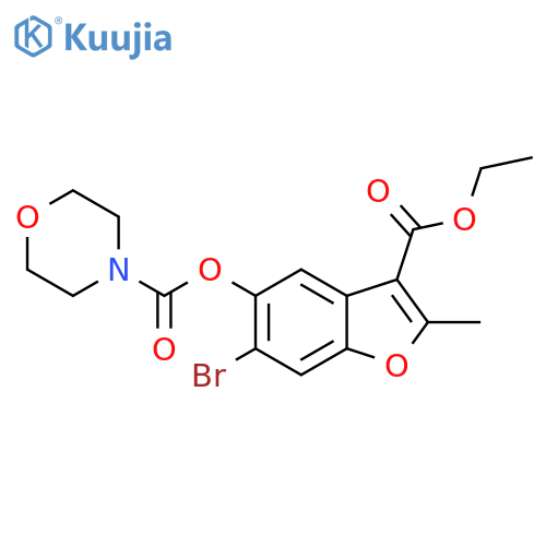 6-bromo-3-(ethoxycarbonyl)-2-methyl-1-benzofuran-5-yl morpholine-4-carboxylate structure