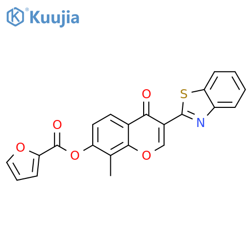 3-(1,3-benzothiazol-2-yl)-8-methyl-4-oxo-4H-chromen-7-yl furan-2-carboxylate structure