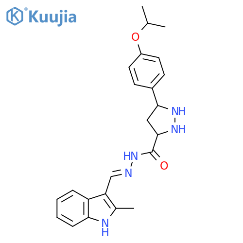 N'-(1E)-(2-methyl-1H-indol-3-yl)methylidene-3-4-(propan-2-yloxy)phenyl-1H-pyrazole-5-carbohydrazide structure