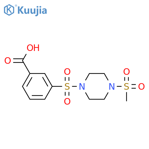 3-(4-Methanesulfonyl-piperazine-1-sulfonyl)-benzoic acid structure