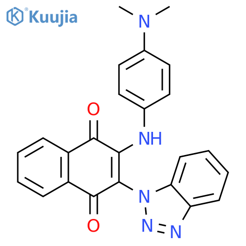 2-(1H-1,2,3-benzotriazol-1-yl)-3-{4-(dimethylamino)phenylamino}-1,4-dihydronaphthalene-1,4-dione structure