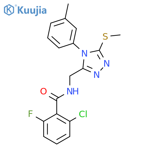 2-chloro-6-fluoro-N-{4-(3-methylphenyl)-5-(methylsulfanyl)-4H-1,2,4-triazol-3-ylmethyl}benzamide structure