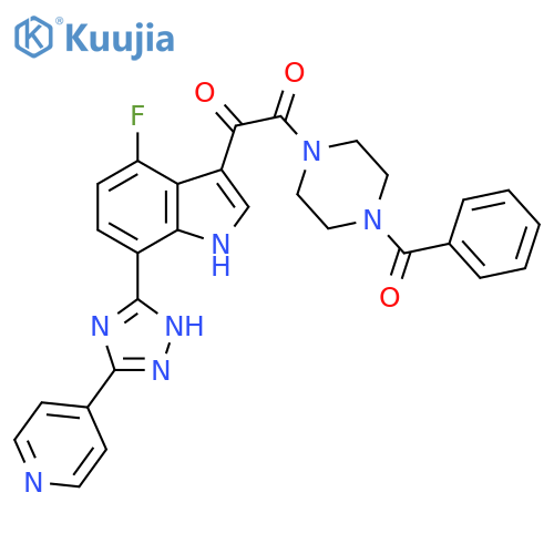Piperazine,1-benzoyl-4-[[4-fluoro-7-[5-(4-pyridinyl)-1H-1,2,4-triazol-3-yl]-1H-indol-3-yl]oxoacetyl]- structure
