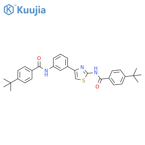 4-tert-butyl-N-{4-3-(4-tert-butylbenzamido)phenyl-1,3-thiazol-2-yl}benzamide structure