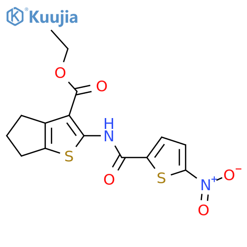 ethyl 2-(5-nitrothiophene-2-amido)-4H,5H,6H-cyclopentabthiophene-3-carboxylate structure