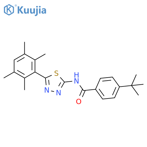 4-tert-butyl-N-[5-(2,3,5,6-tetramethylphenyl)-1,3,4-thiadiazol-2-yl]benzamide structure