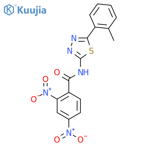 N-5-(2-methylphenyl)-1,3,4-thiadiazol-2-yl-2,4-dinitrobenzamide structure