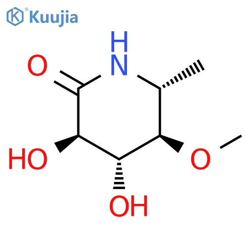 2-Piperidinone,3,4-dihydroxy-5-methoxy-6-methyl-, (3R,4R,5R,6R)- structure