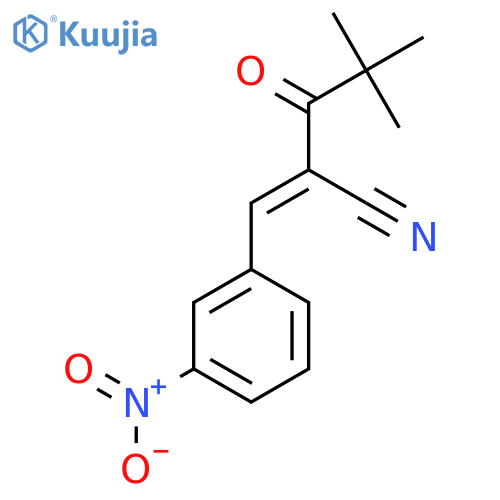 (2E)-4,4-Dimethyl-2-[(3-nitrophenyl)methylidene]-3-oxopentanenitrile structure