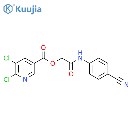 [(4-Cyanophenyl)carbamoyl]methyl 5,6-dichloropyridine-3-carboxylate structure