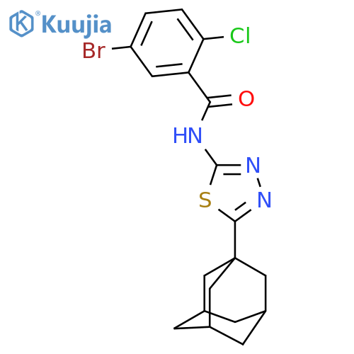 N-5-(adamantan-1-yl)-1,3,4-thiadiazol-2-yl-5-bromo-2-chlorobenzamide structure
