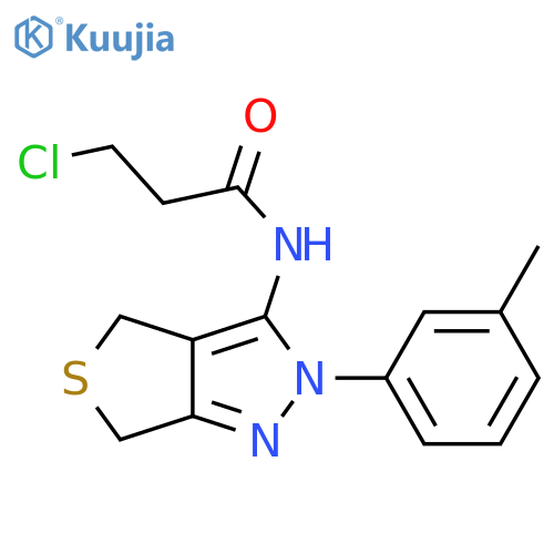 3-chloro-N-[2-(3-methylphenyl)-2H,4H,6H-thieno[3,4-c]pyrazol-3-yl]propanamide structure