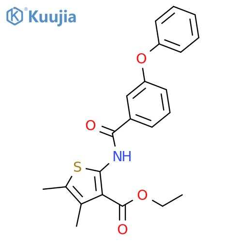 ethyl 4,5-dimethyl-2-(3-phenoxybenzamido)thiophene-3-carboxylate structure